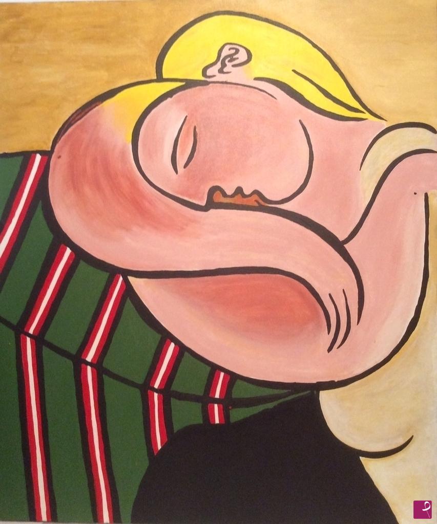 quadri in vendita online - PICASSO OMAGGIO    DONNA DAI CAPELLI GIALLI 
