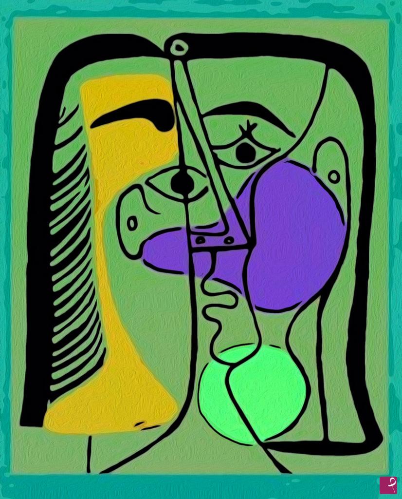 quadri in vendita online - PICASSO Portrait de Jacqueline aux Cheveux lisses (1962) 