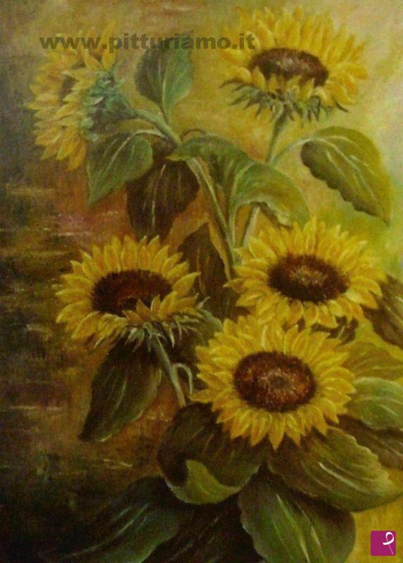 quadri in vendita online - Piccoli girasoli