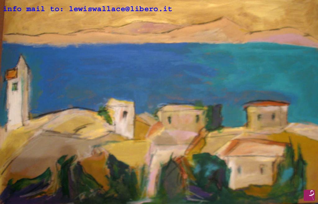 quadri in vendita online - Piccolo borgo (marino) 72 x 50 datato 2016