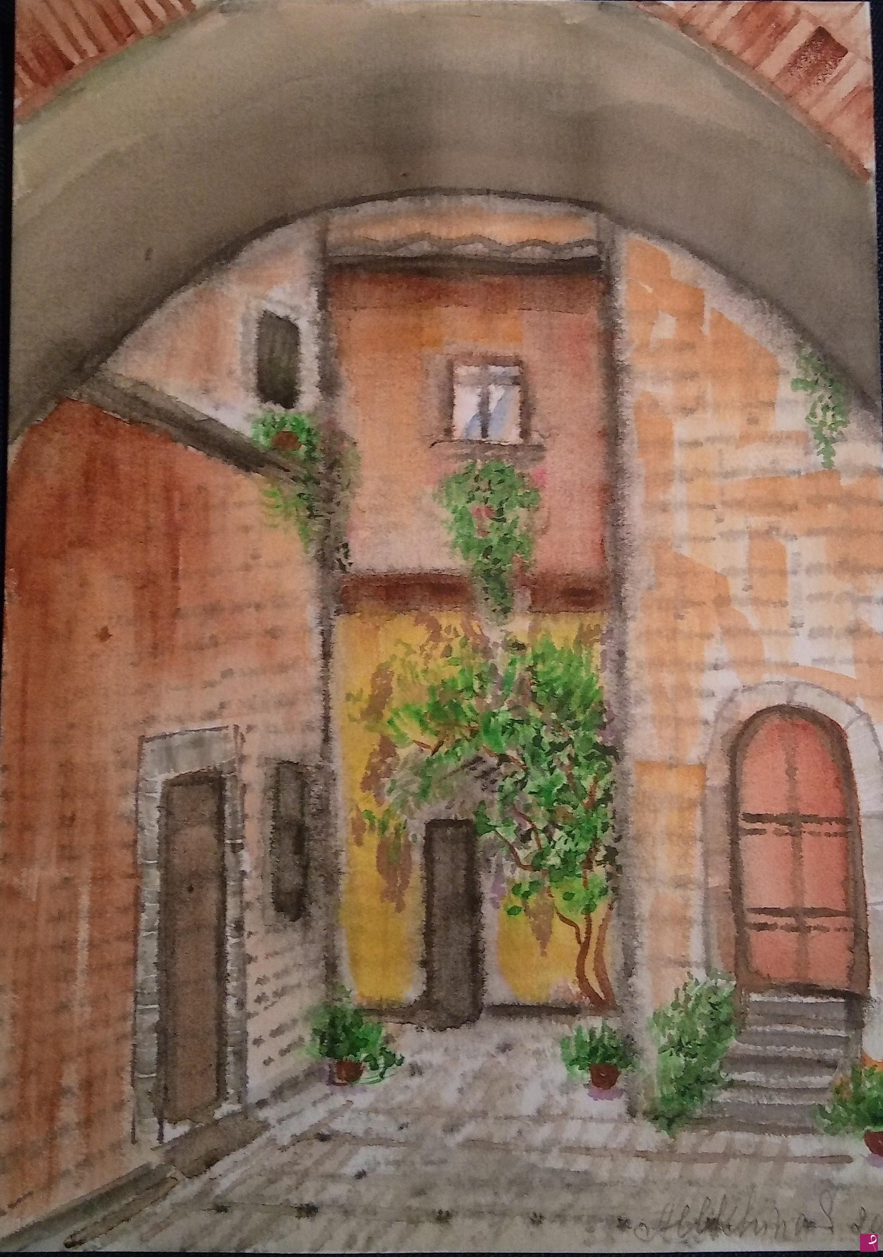 quadri in vendita online - Piccolo cortile