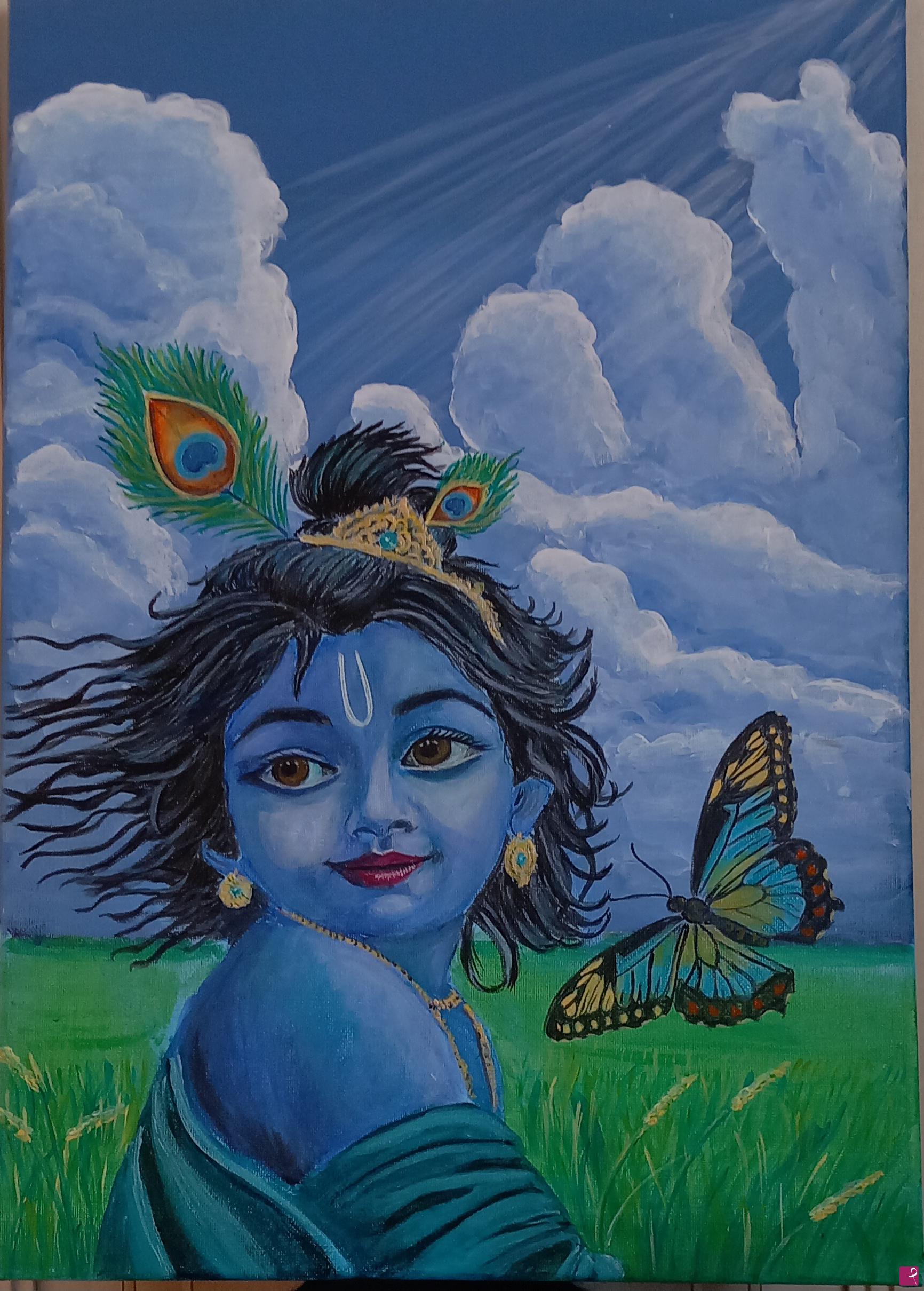 quadri in vendita online - Piccolo Krishna 