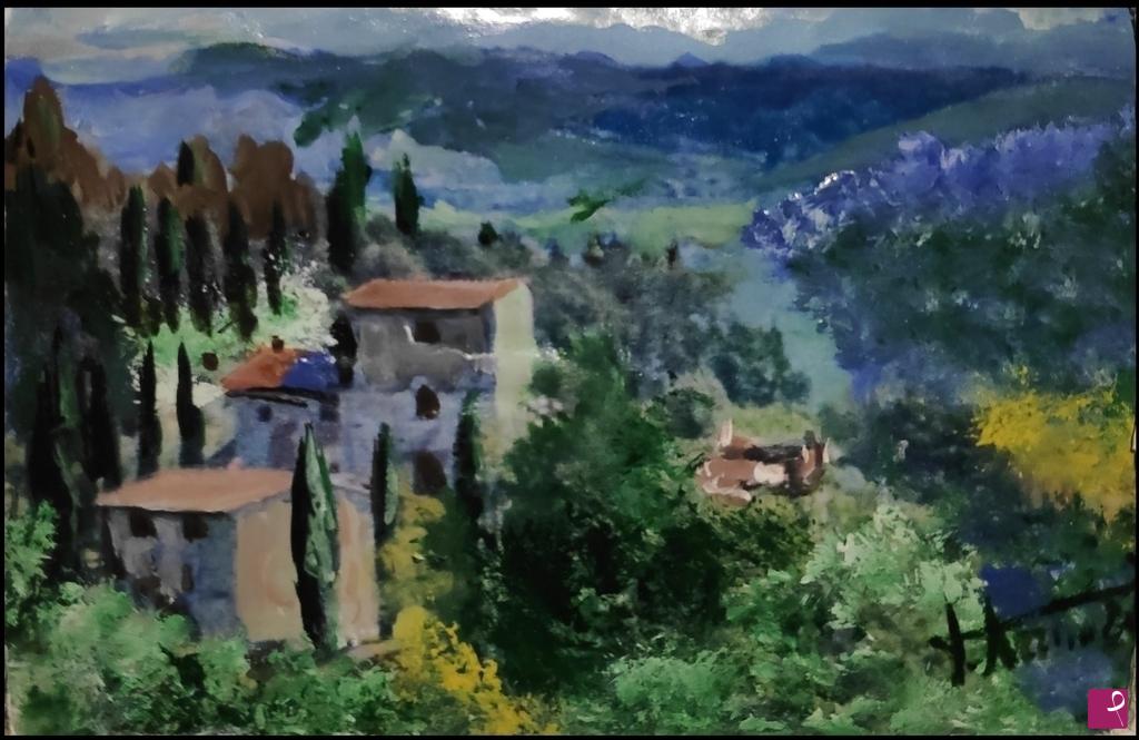 quadri in vendita online - PICCOLO PAESAGGIO TOSCANO