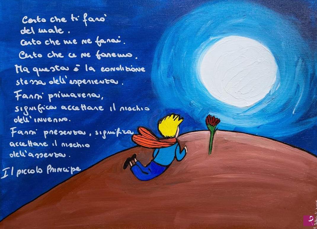 quadri in vendita online - "Piccolo principe" acrilico su tela 24x30