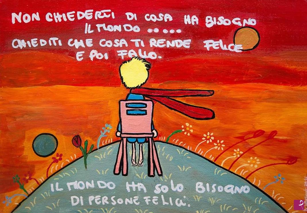 quadri in vendita online - "Piccolo principe"acrilico su tela 30x40