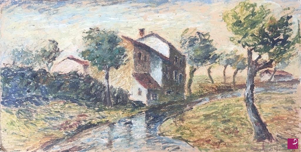 quadri in vendita online - Piccolo rio di campagna