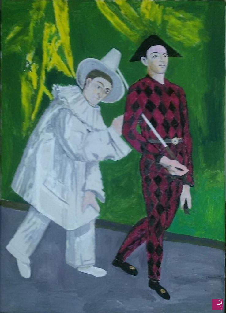 quadri in vendita online - Pierrot e Arlecchino (Carnevale)