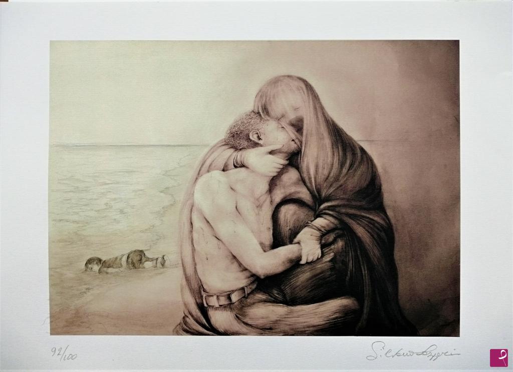quadri in vendita online - Pietà per i tanti  piccoli Alan kurdi