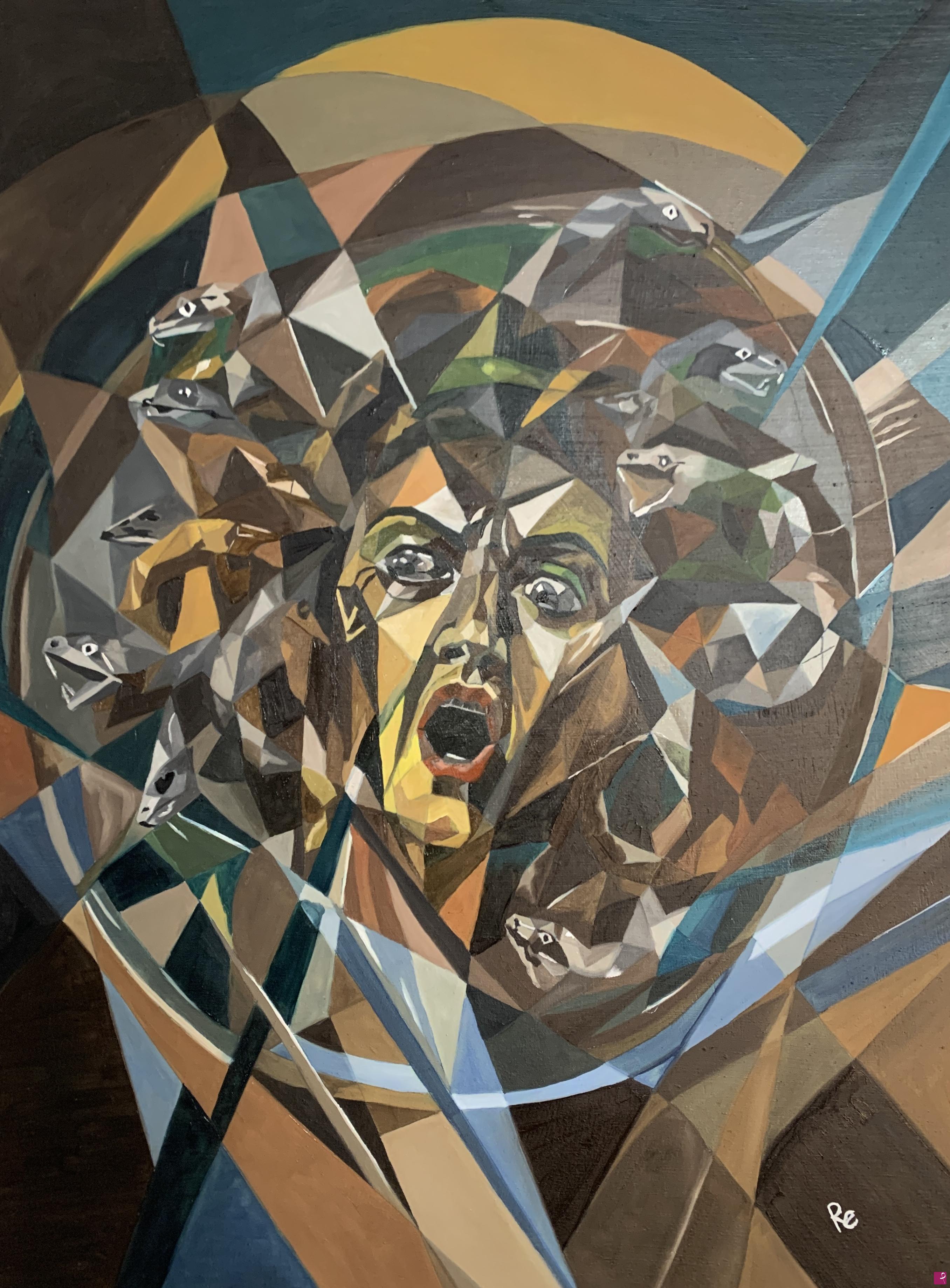 quadri in vendita online - PIETRIFICAZIONE (medusa di Caravaggio)