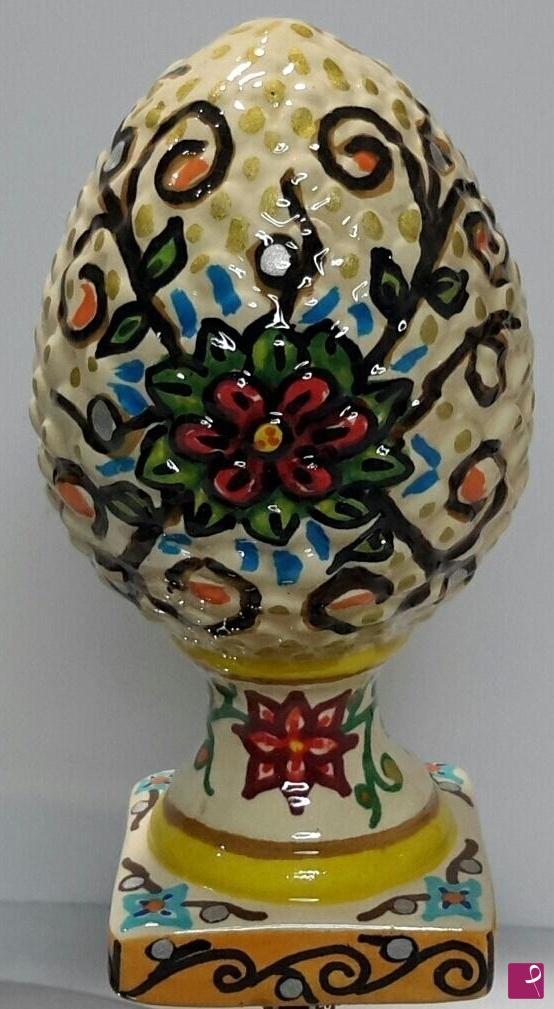 quadri in vendita online - Pigna in ceramica artistica con fiori