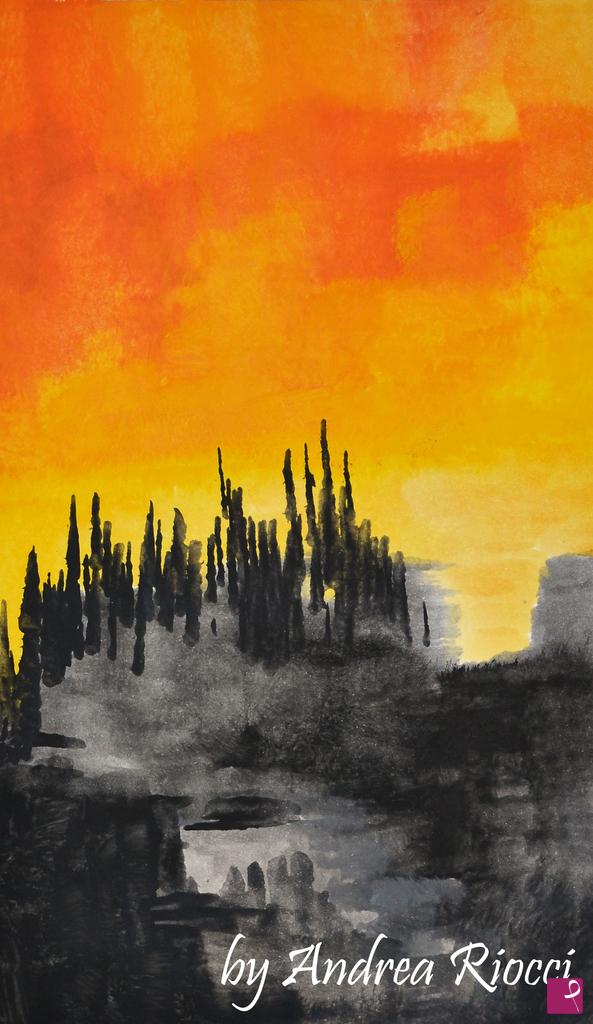 quadri in vendita online - Pineta al tramonto