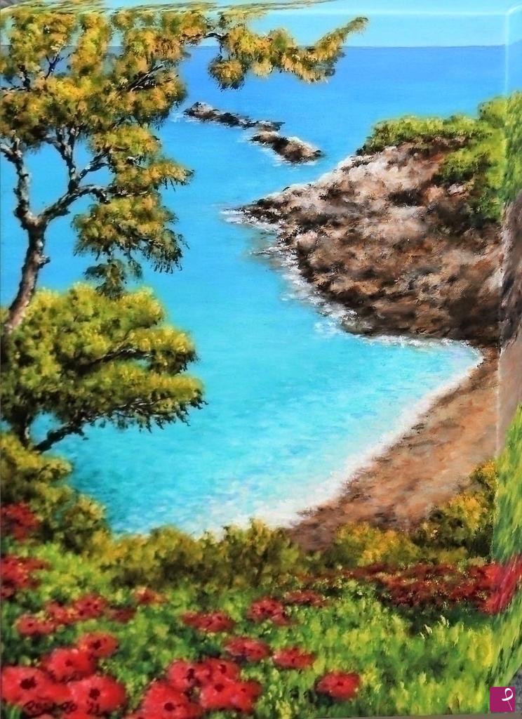 quadri in vendita online - Pini sul mare di Bergeggi