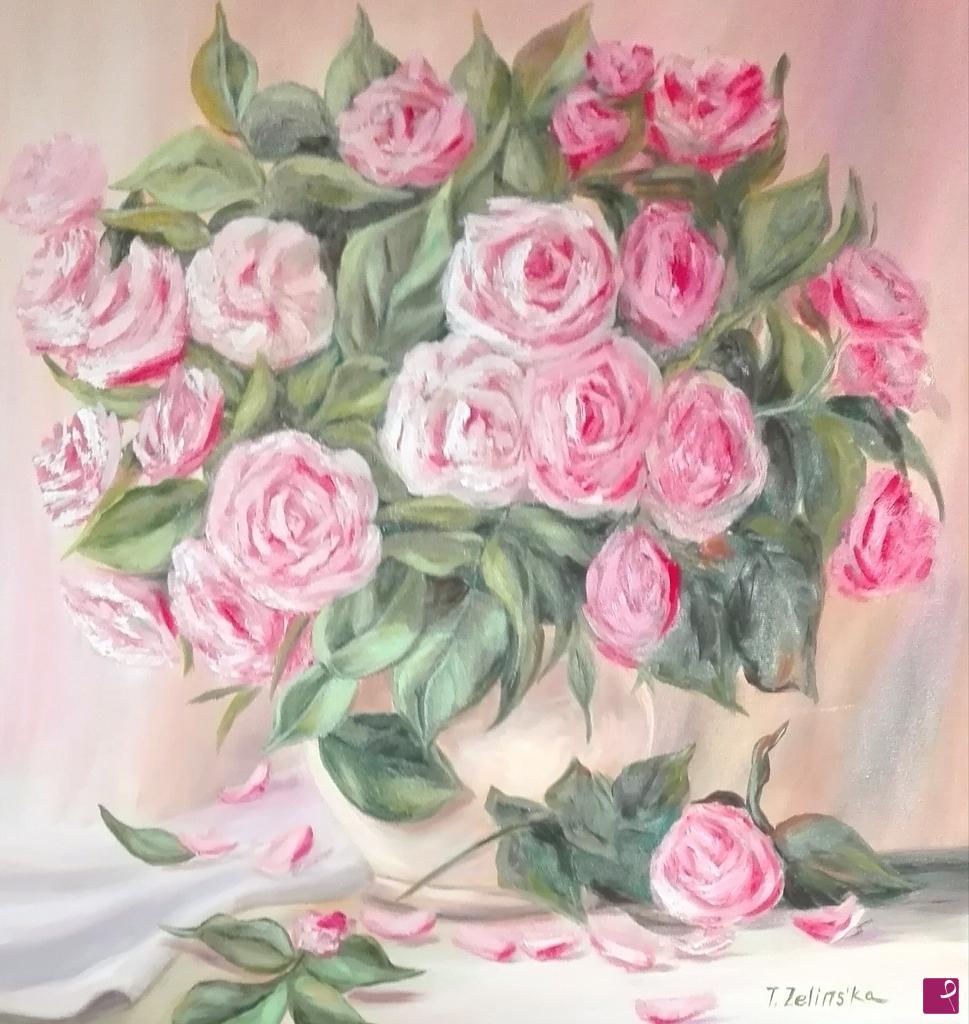 quadri in vendita online - Pink roses