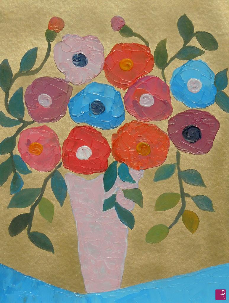 quadri in vendita online - Pink vase of flowers - 318