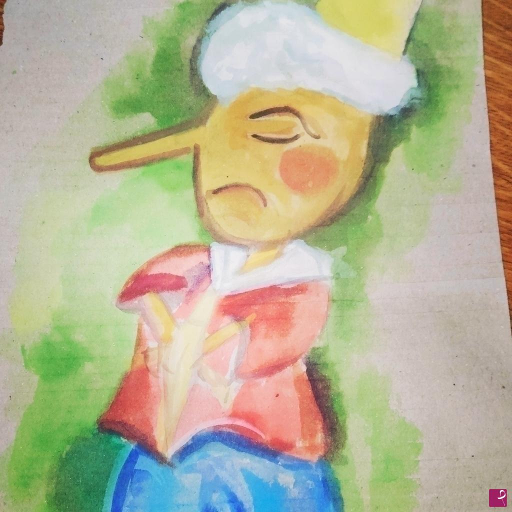 quadri in vendita online - Pinocchio arrabbiato