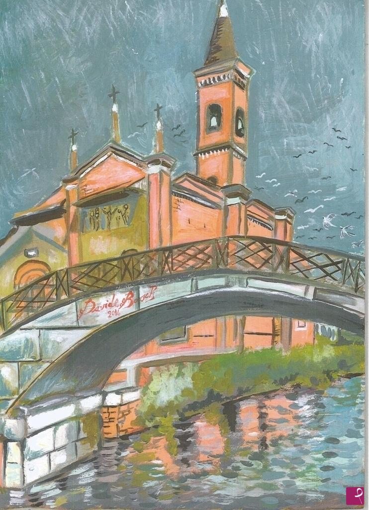 quadri in vendita online - pioggia a san cristoforo sul naviglio grande