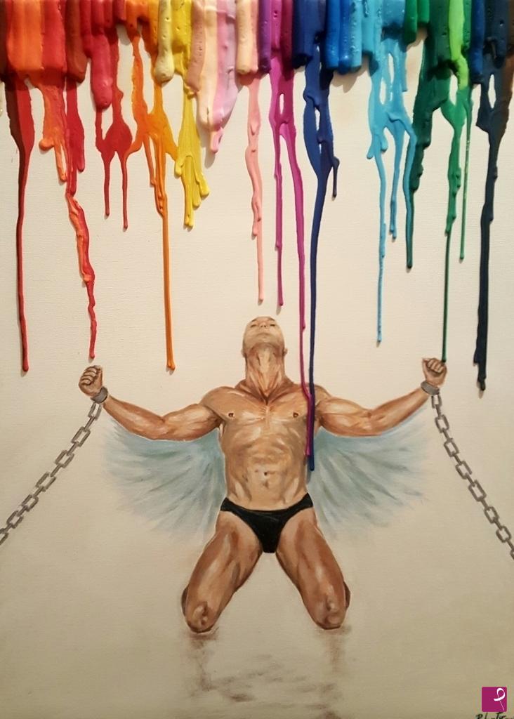 quadri in vendita online - Pioggia di colori