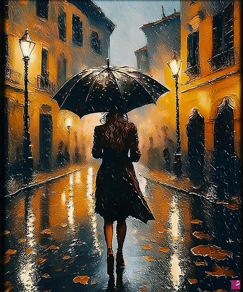 quadri in vendita online - Pioggia su Roma