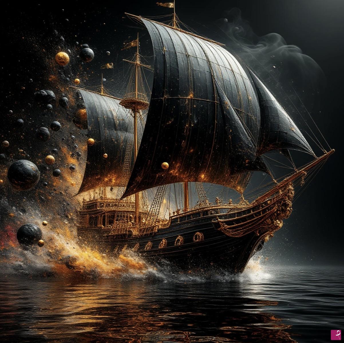 quadri in vendita online - Pirate ship 