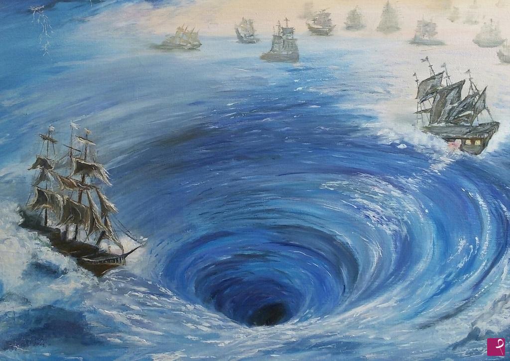 quadri in vendita online - Pirati nel vortice