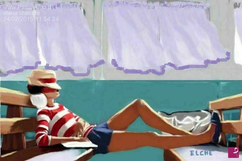 quadri in vendita online - PISOLINO IN TRENO