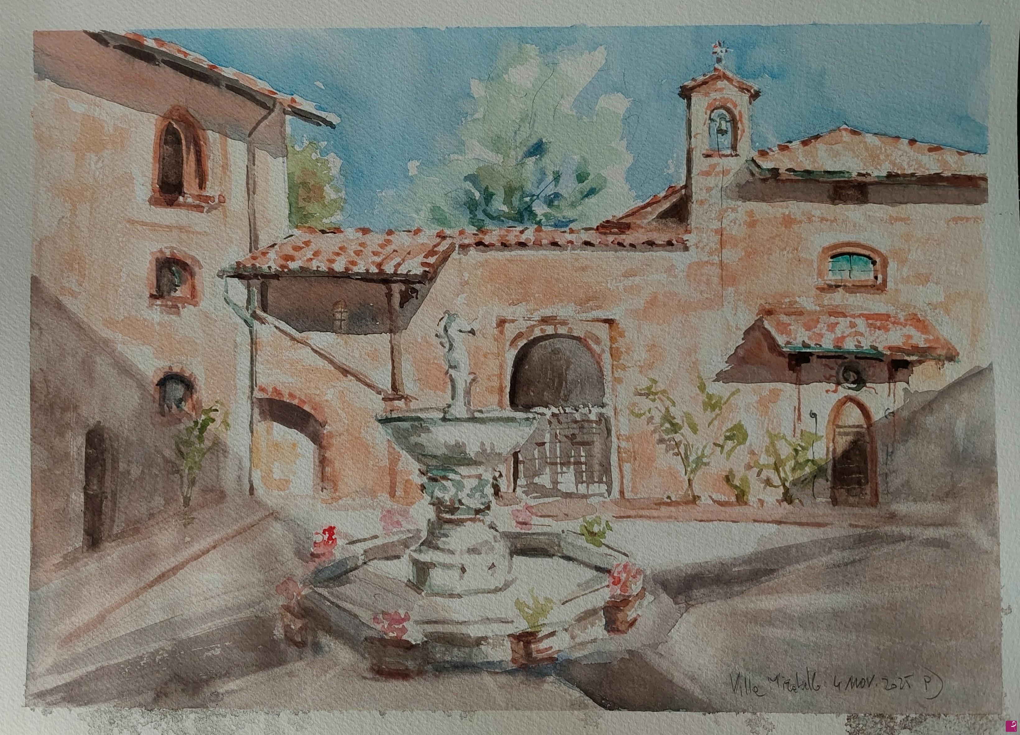 quadri in vendita online - Plein air a Villa Mirabello, Milano
