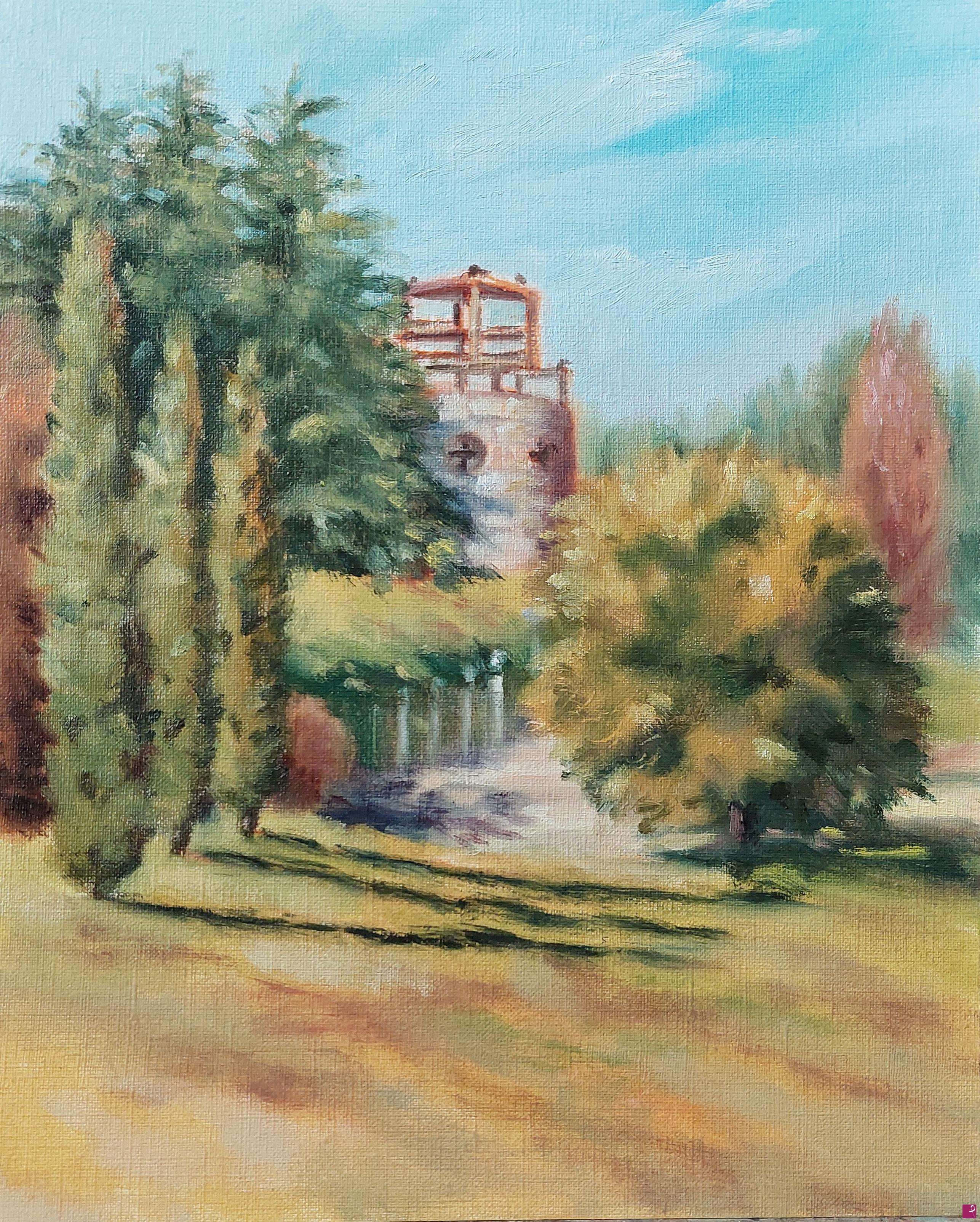 quadri in vendita online - Plein air al Parco La Cava di Paderno Dugnano, ottobre 2022