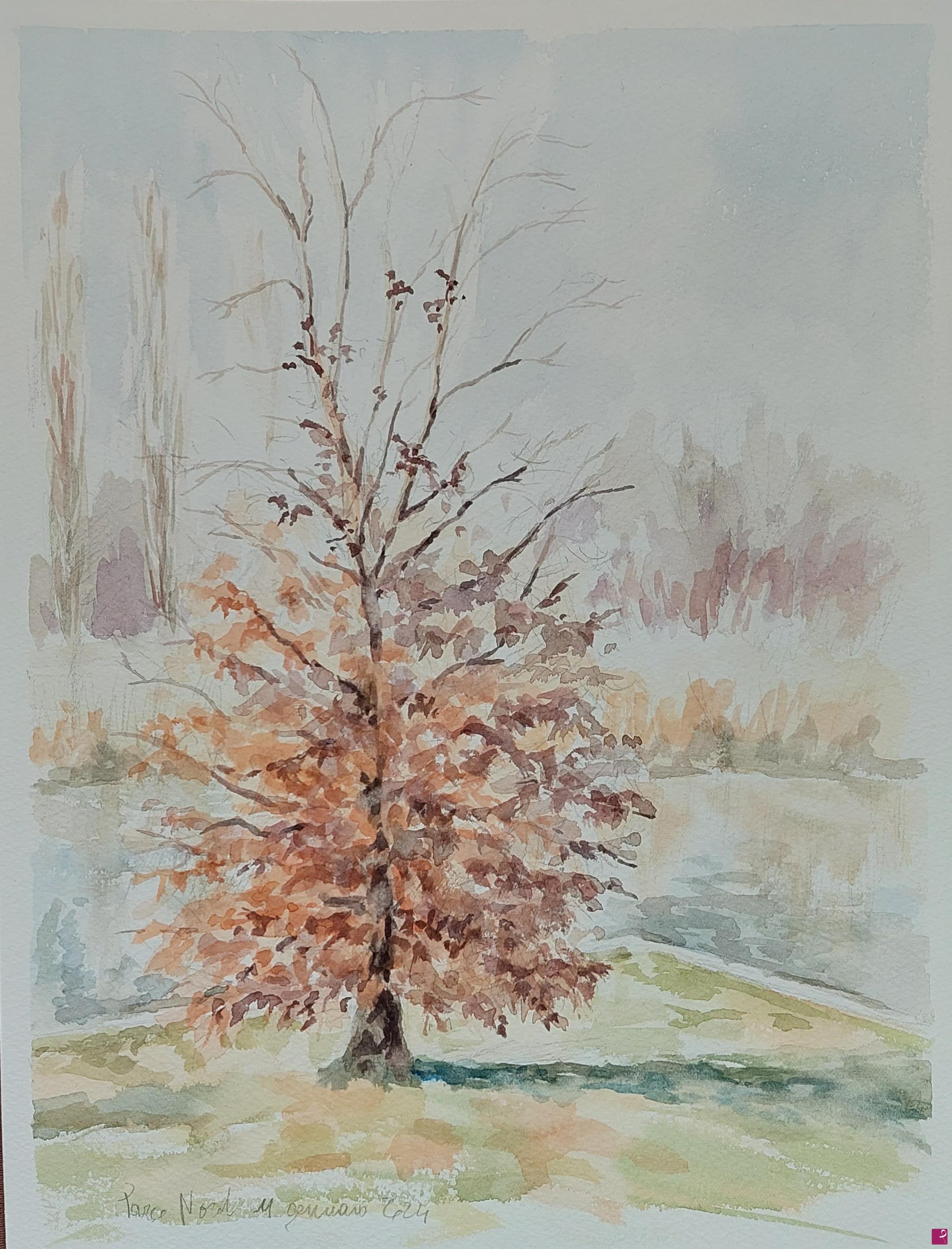 quadri in vendita online - Plein air al Parco Nord - 11 gennaio 2024