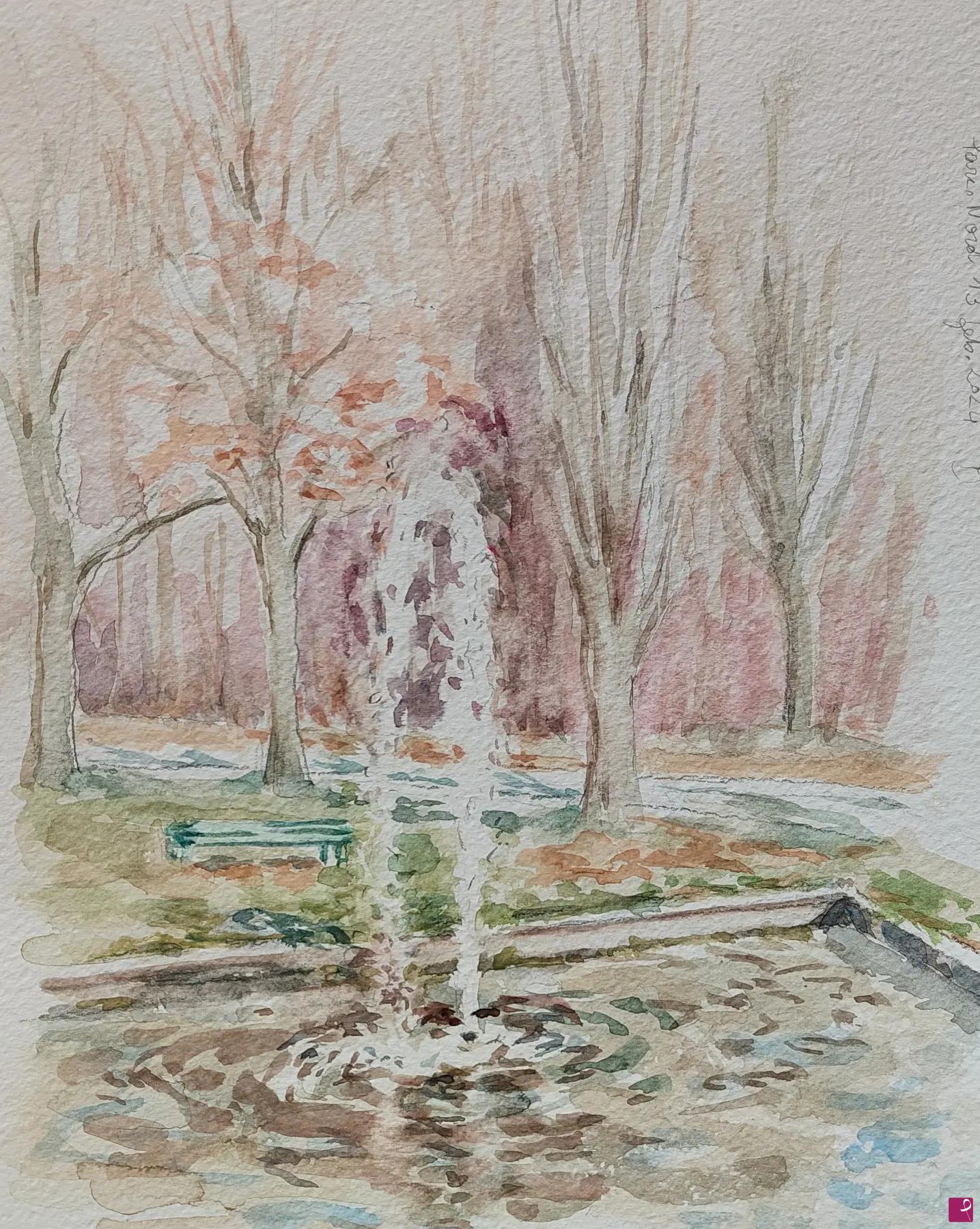 quadri in vendita online - Plein air al Parco Nord - 13 febbraio 2024