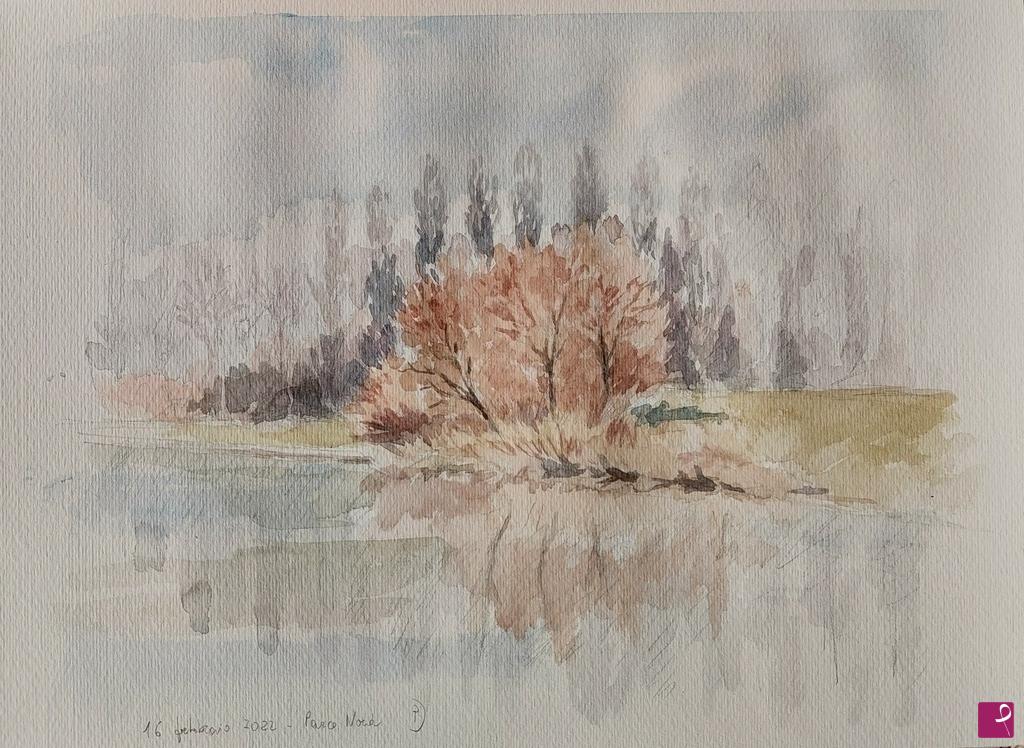 quadri in vendita online - Plein air al Parco Nord - 16 febbraio 2022