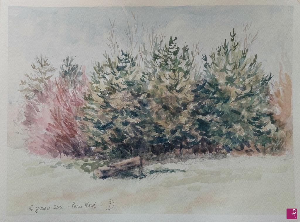 quadri in vendita online - Plein air al Parco Nord - 18 gennaio 2022