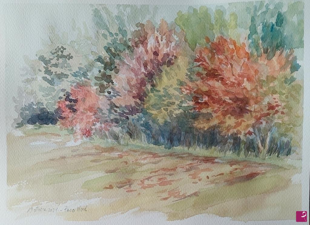 quadri in vendita online - Plein air al Parco Nord - 19 ottobre 2021