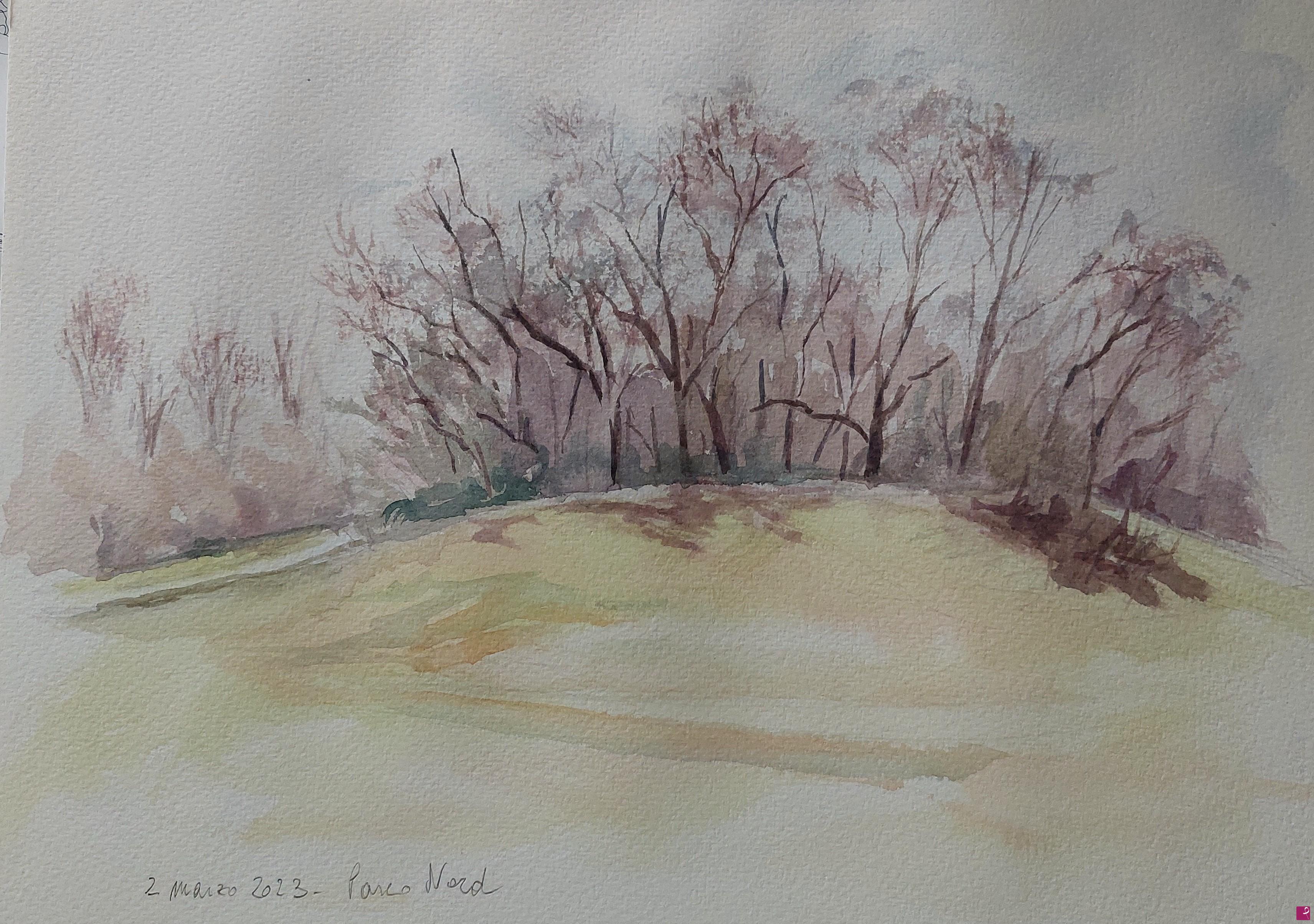 quadri in vendita online - Plein air al Parco Nord - 2 marzo 2023