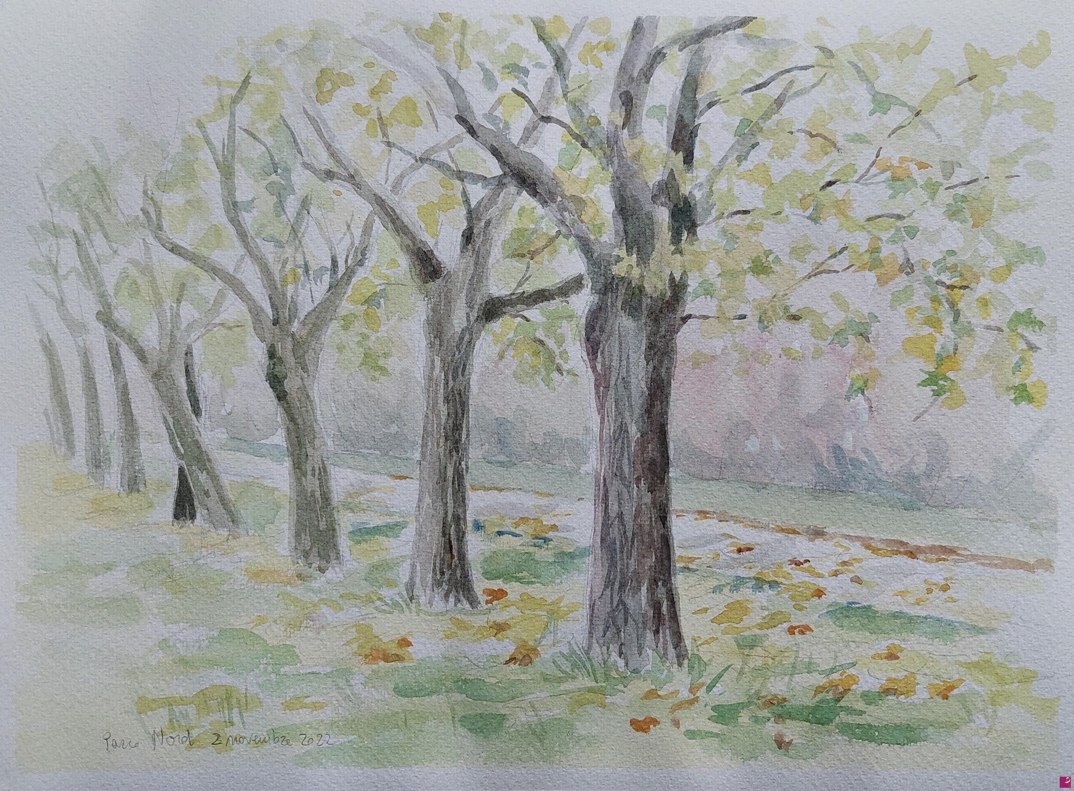 quadri in vendita online - Plein air al Parco Nord - 2 novembre 2022