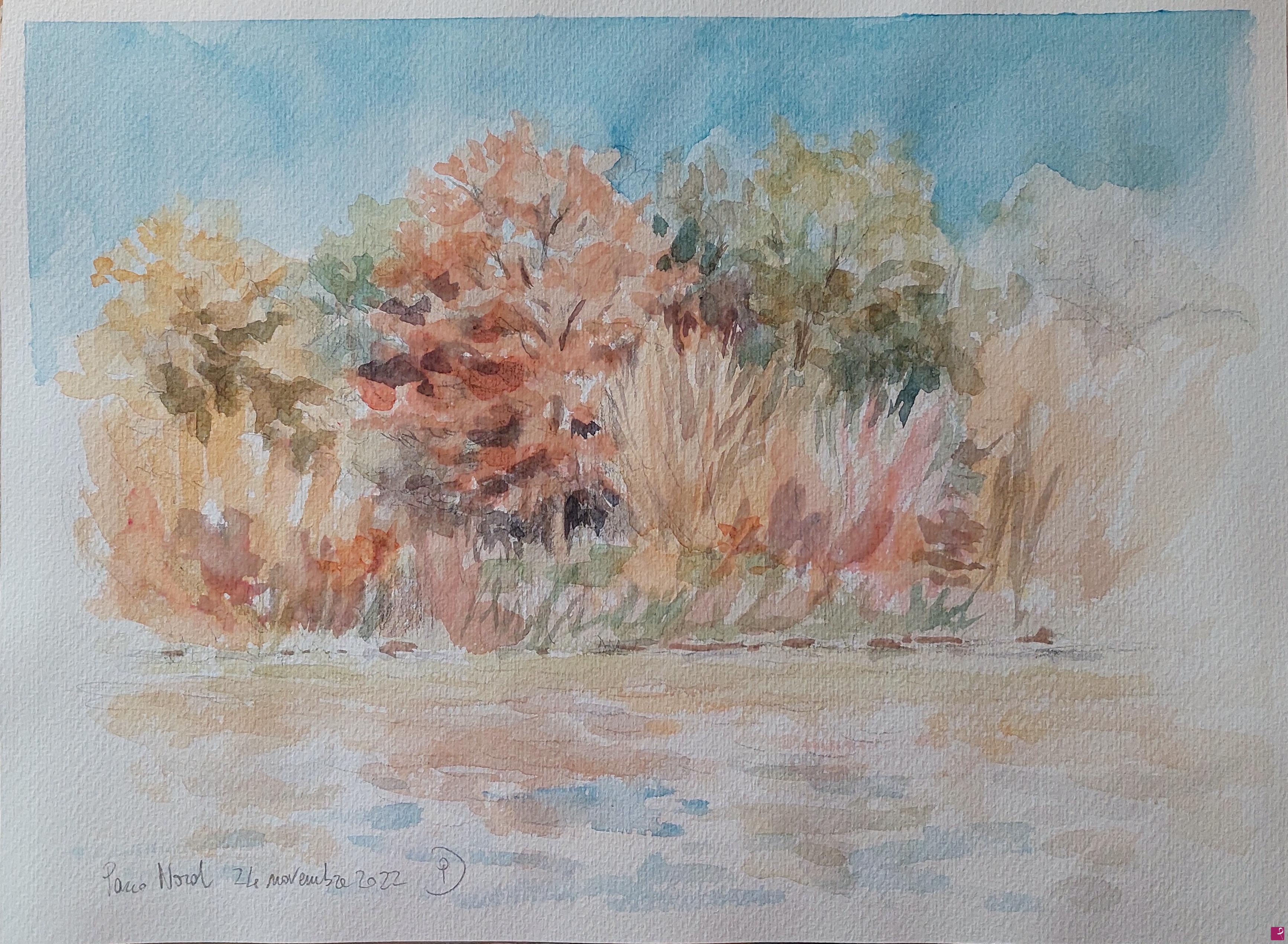 quadri in vendita online - Plein air al Parco Nord - 24 novembre 2022