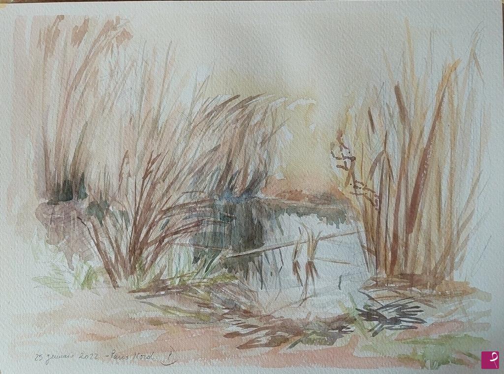 quadri in vendita online - Plein air al Parco Nord - 25 gennaio 2022