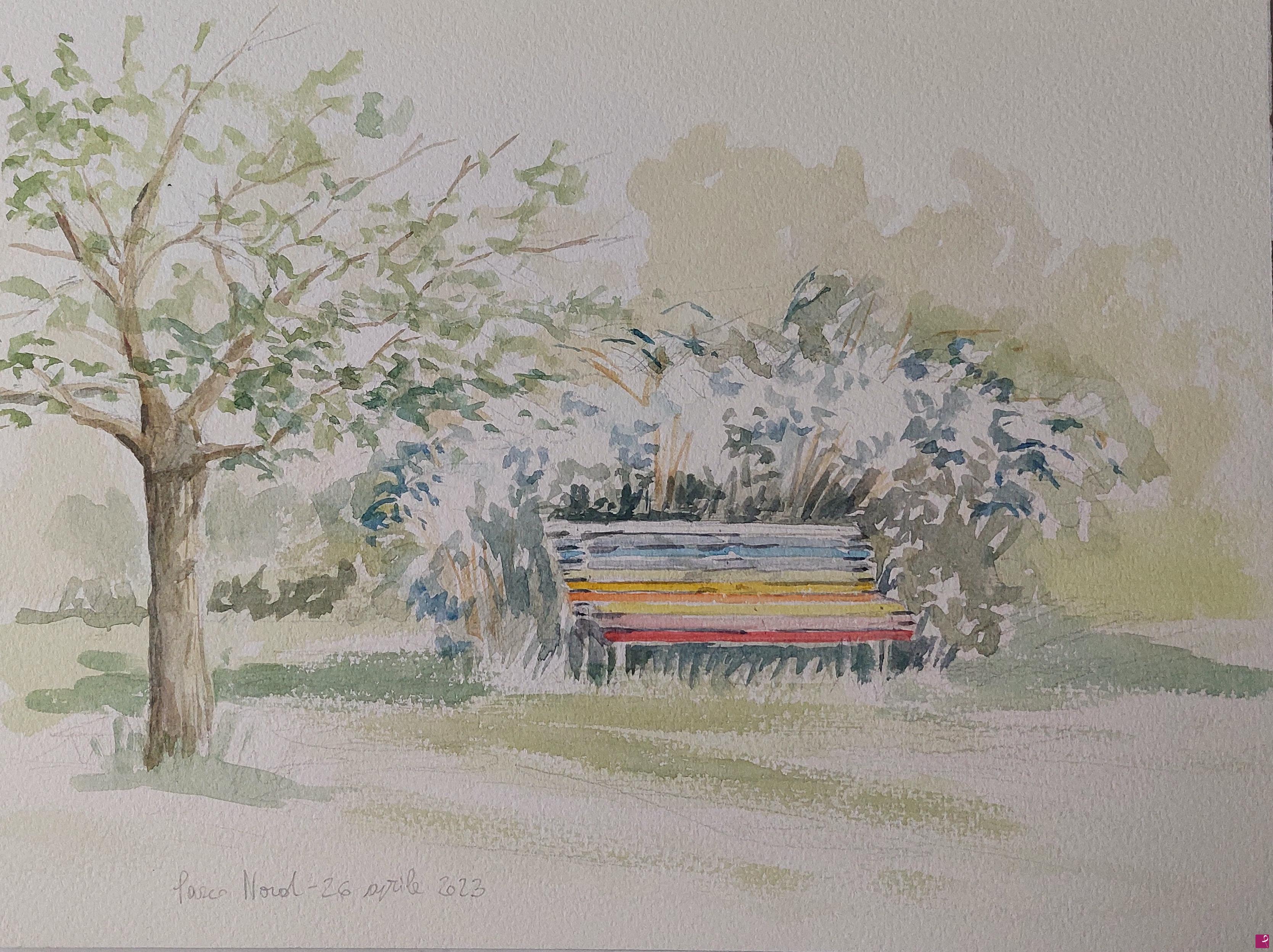 quadri in vendita online - Plein air al Parco Nord - 26 aprile 2023