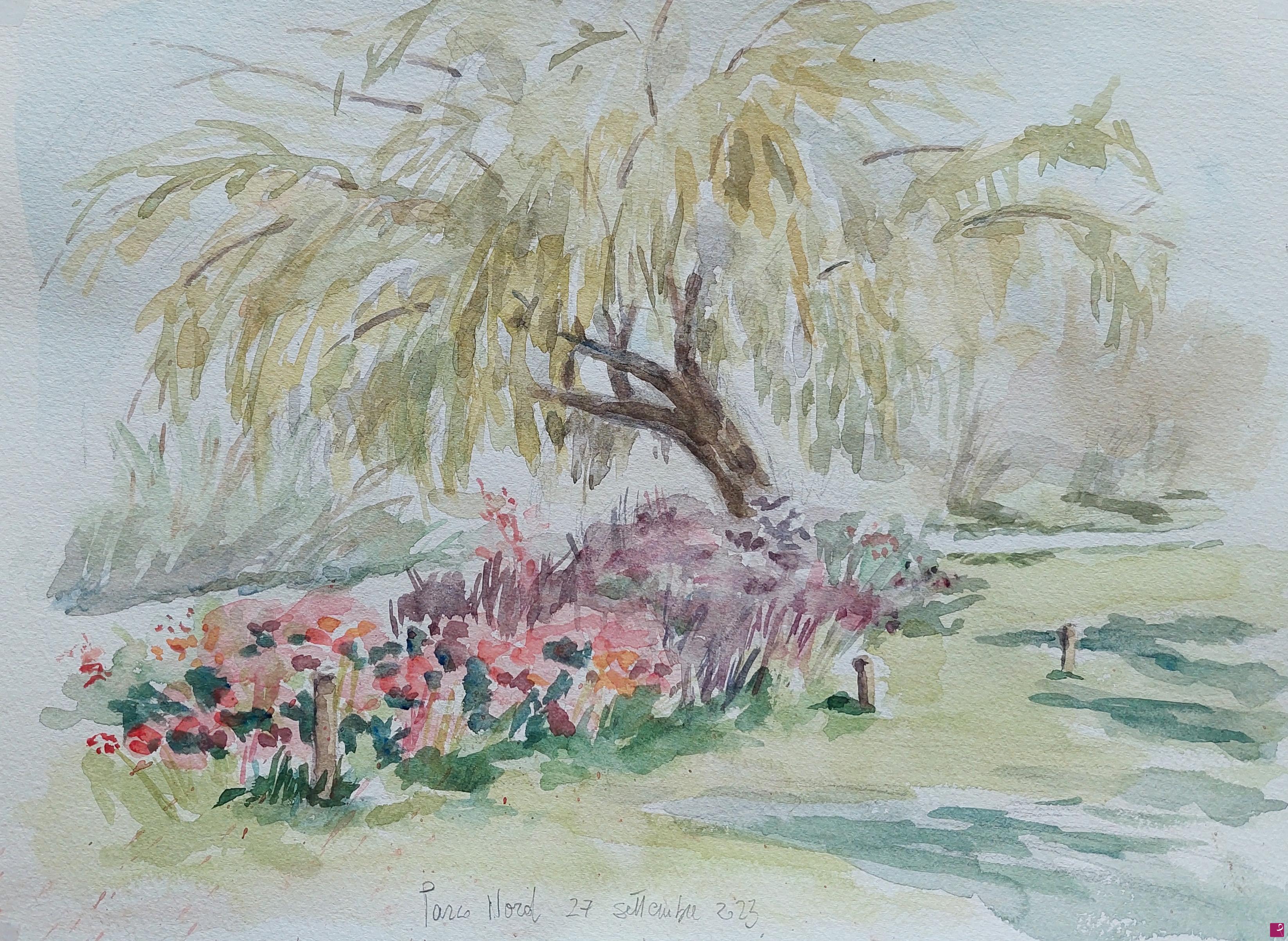quadri in vendita online - Plein air al Parco Nord - 27 settembre 2023