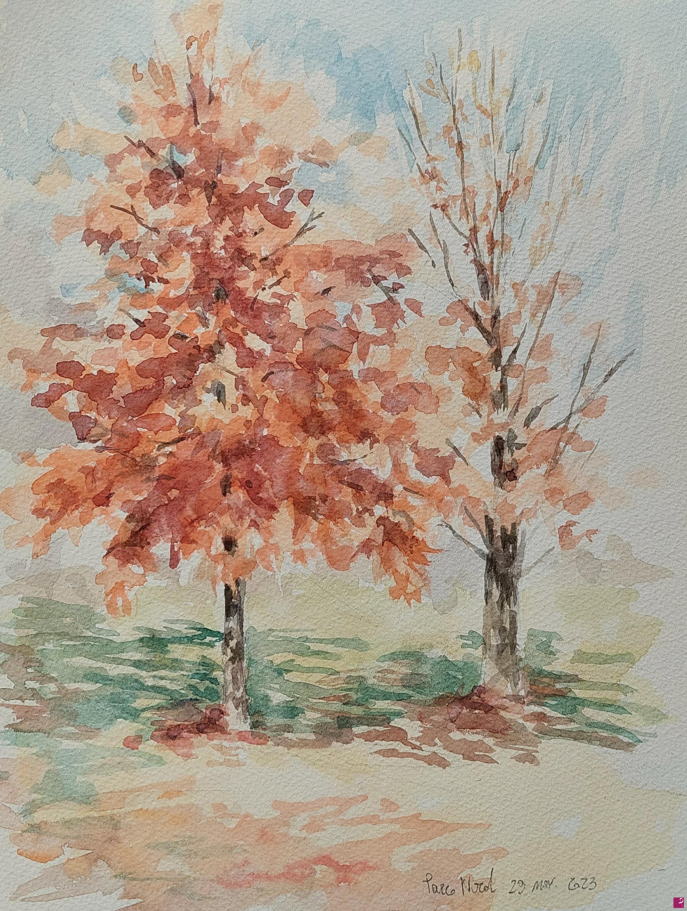 quadri in vendita online - Plein air al Parco Nord - 29 novembre 2023