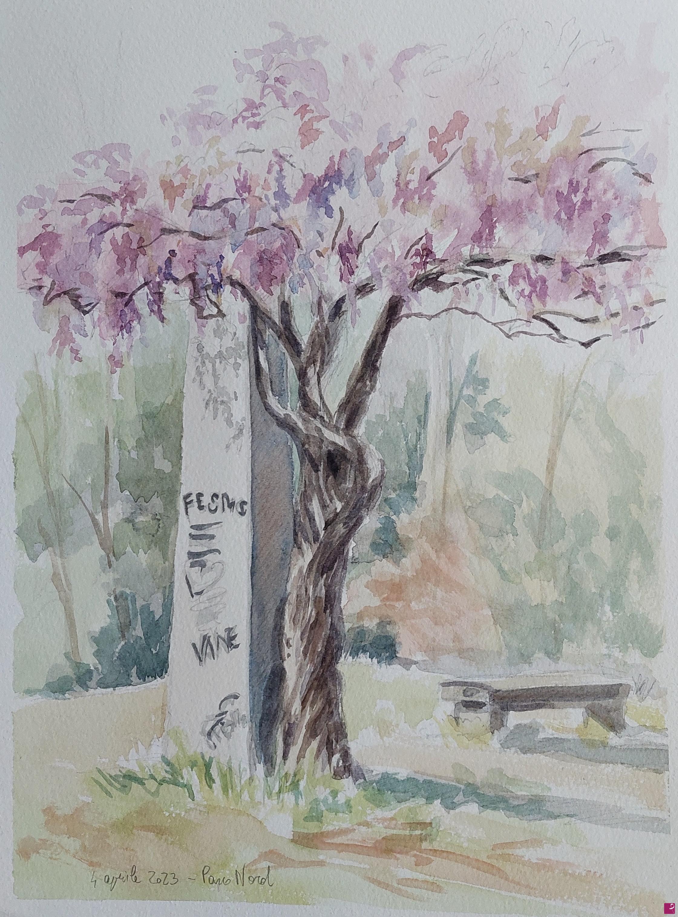 quadri in vendita online - Plein air al Parco Nord - 4 aprile 2023