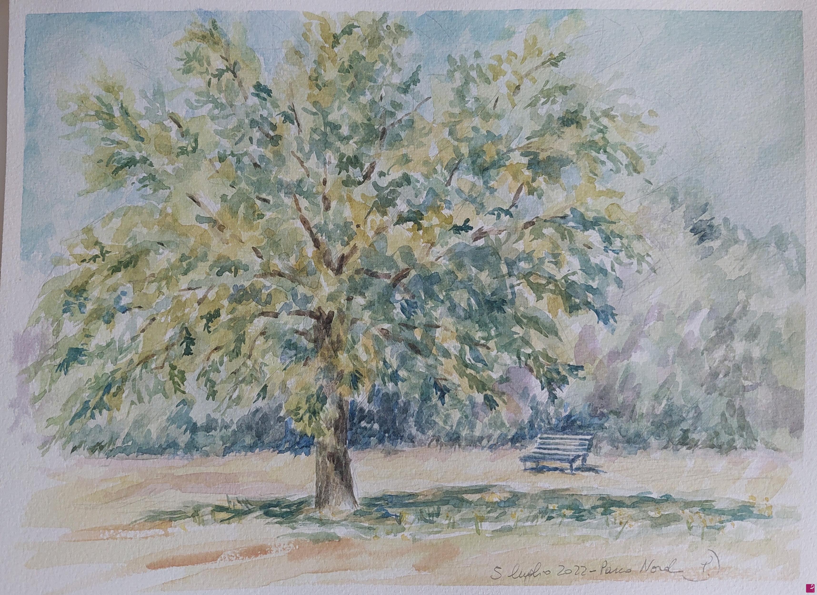 quadri in vendita online - Plein air al Parco Nord - 5 luglio 2022