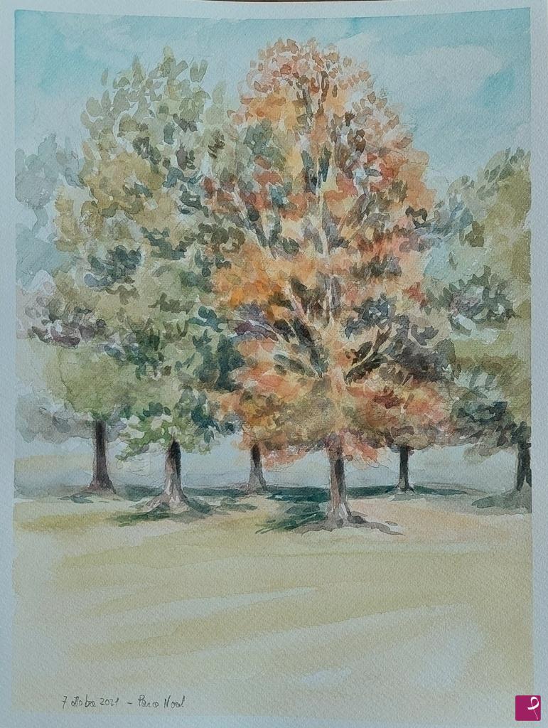 quadri in vendita online - Plein air al Parco Nord - 7 ottobre 2021