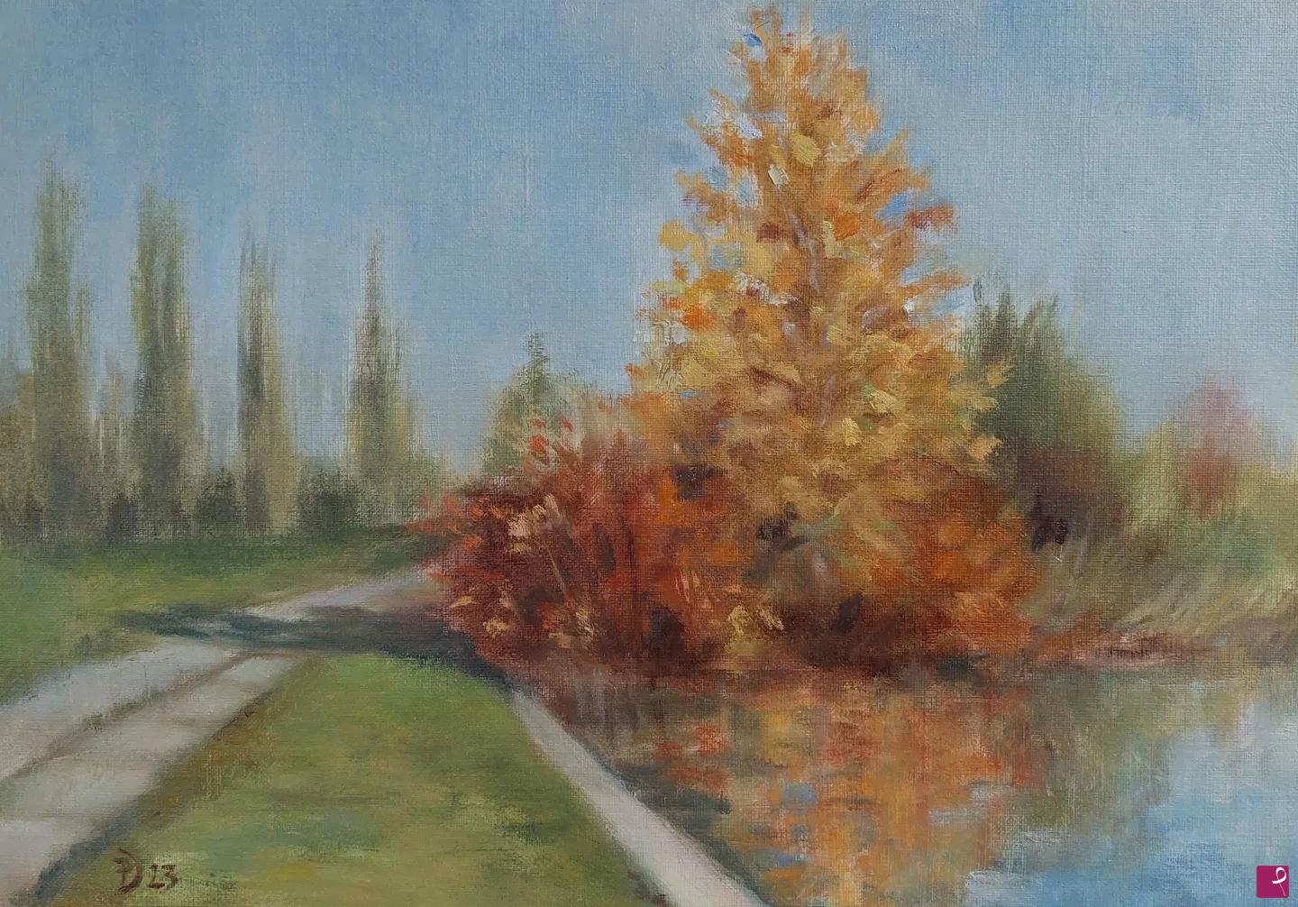 quadri in vendita online - Plein air al Parco Nord - 8 novembre 2023