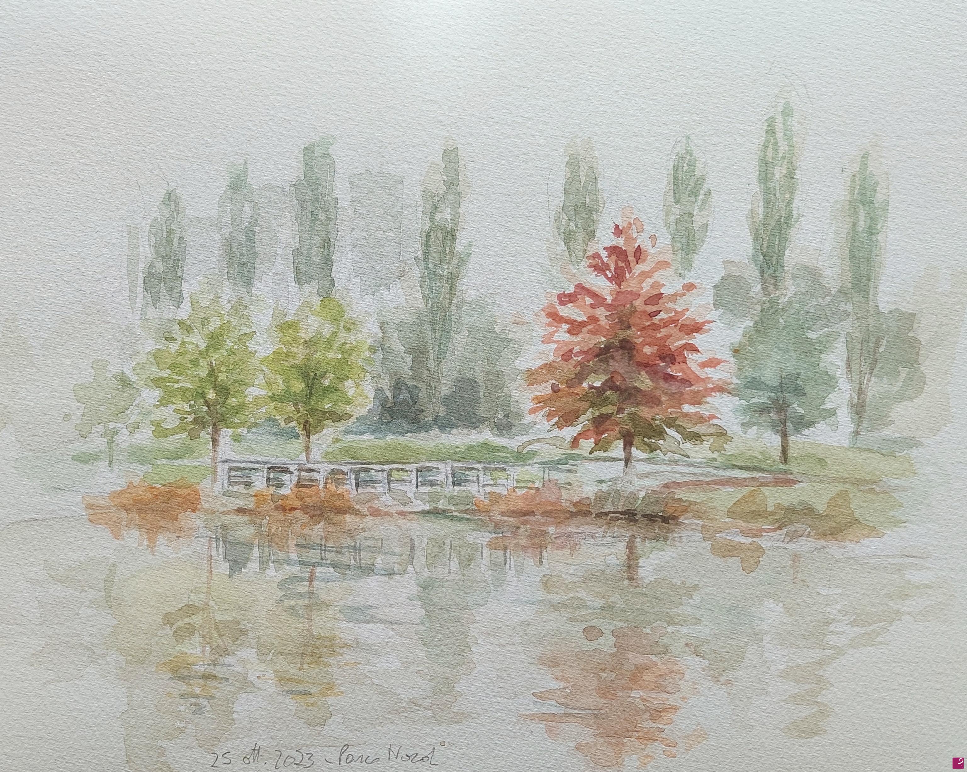 quadri in vendita online - Plein air al Parco Nord-  25 ottobre 2023