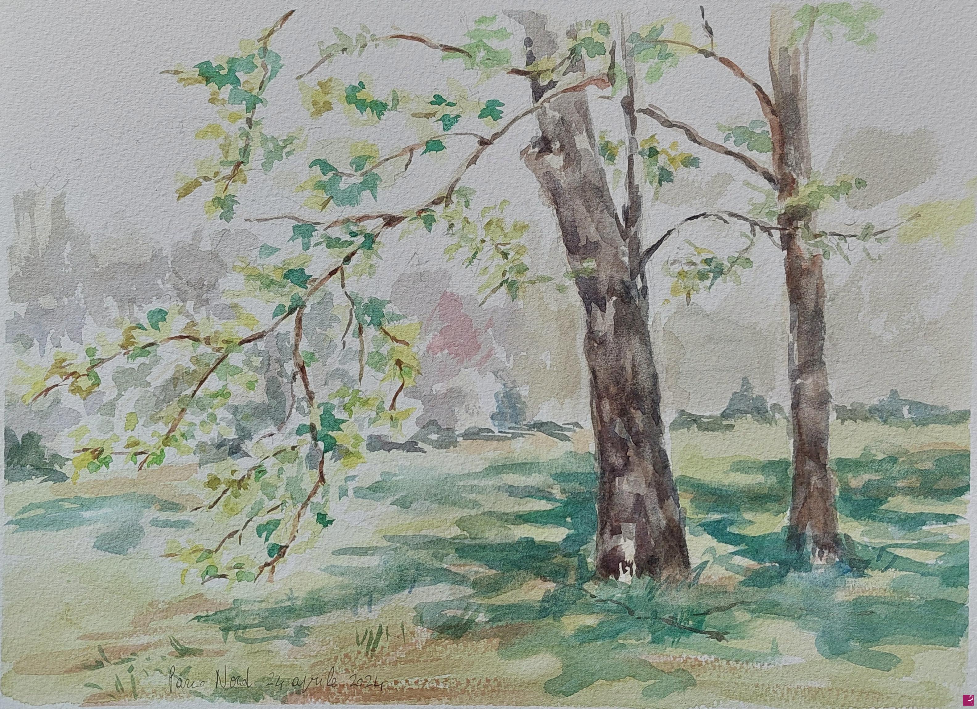quadri in vendita online - Plein air al Parco Nord, 24 aprile 2024