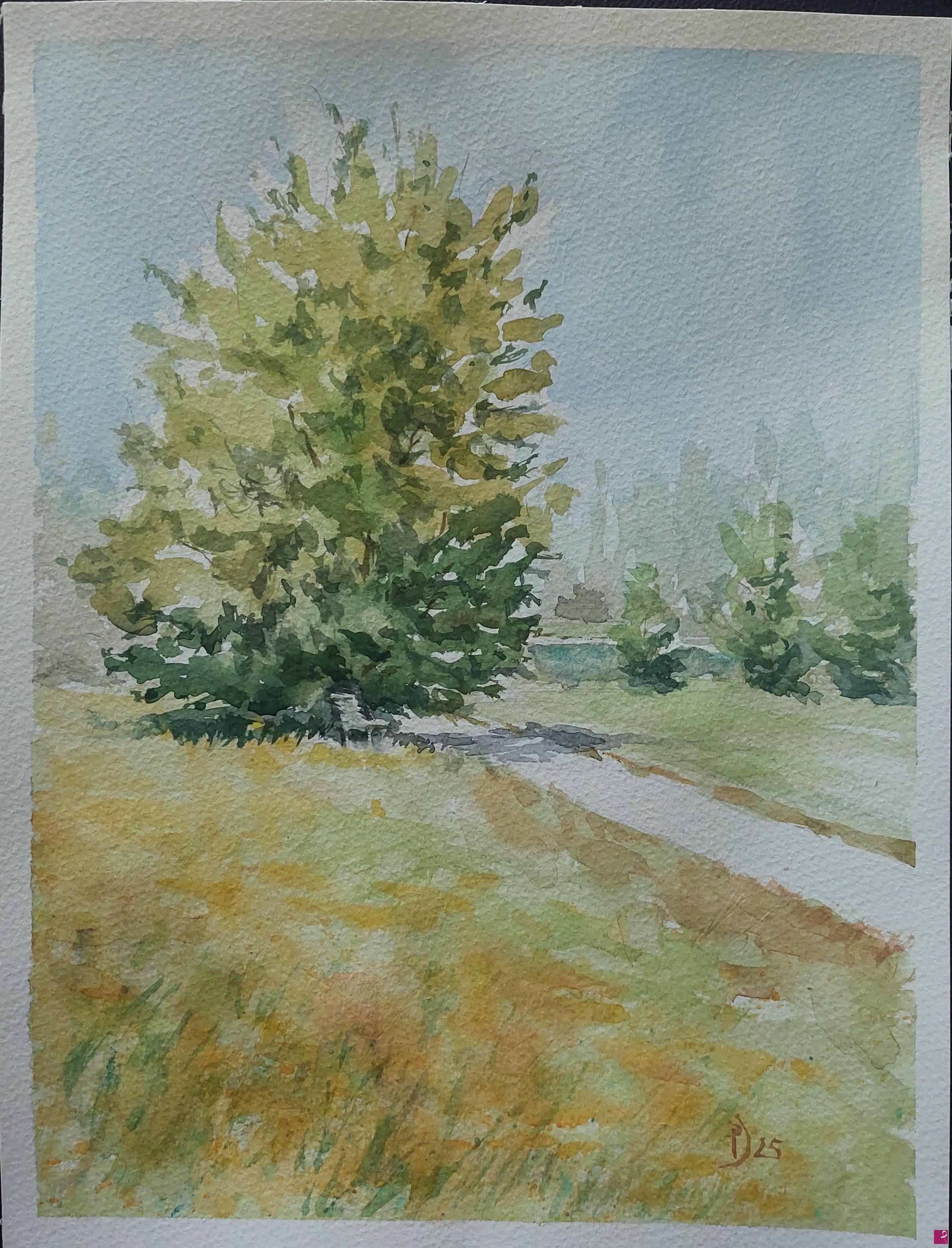 quadri in vendita online - Plein air al Parco Nord,  9 luglio 2025