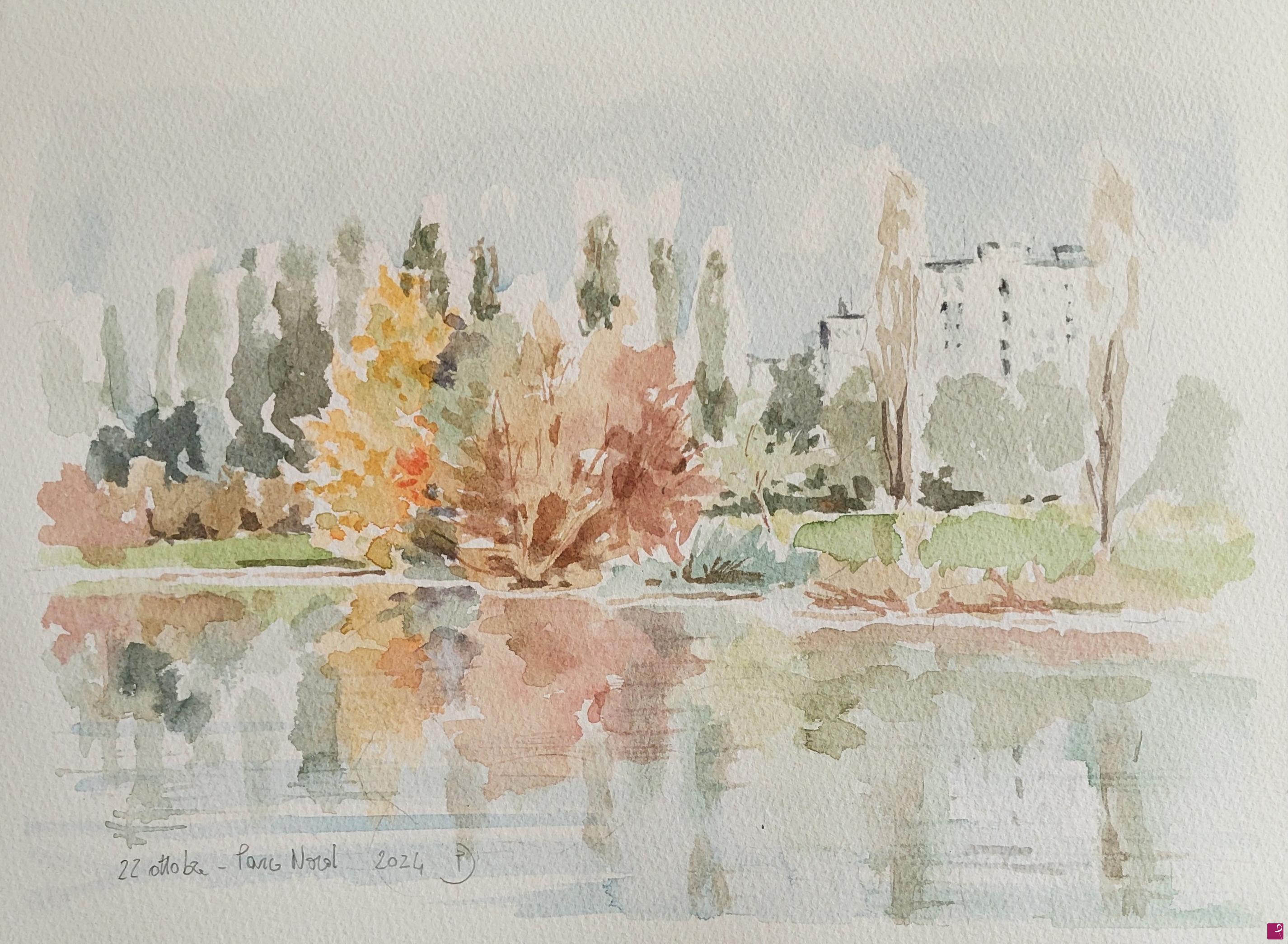 quadri in vendita online - Plein air al Parco Nord di Milano 22 ottobre 2024