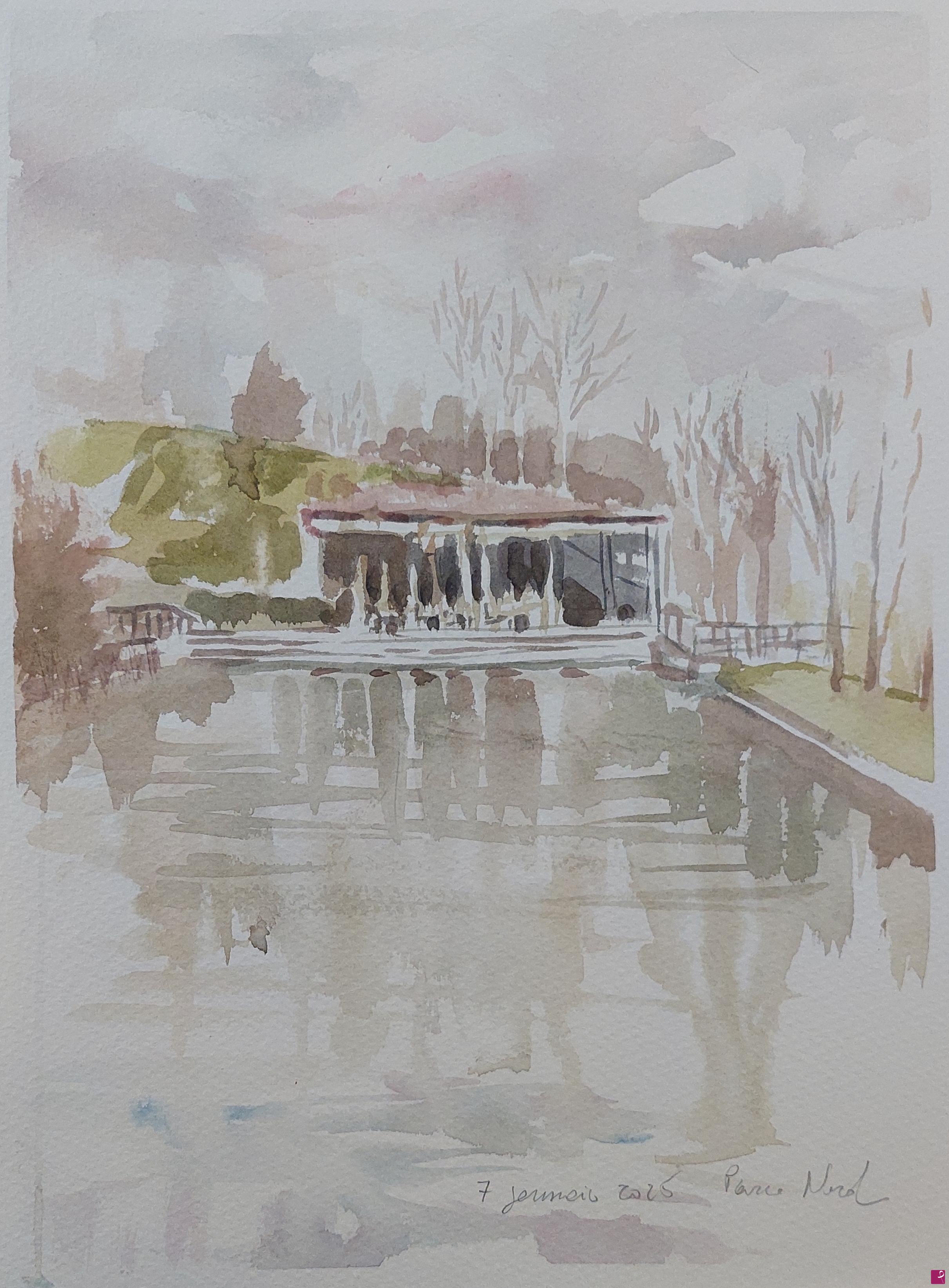 quadri in vendita online - Plein air al Parco Nord di Milano 7 gennaio 2025