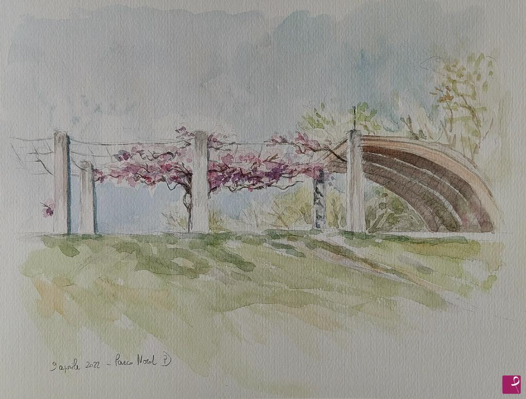 quadri in vendita online - Plein air al Parco Nord, Teatrino Breda - 9 aprile 2022