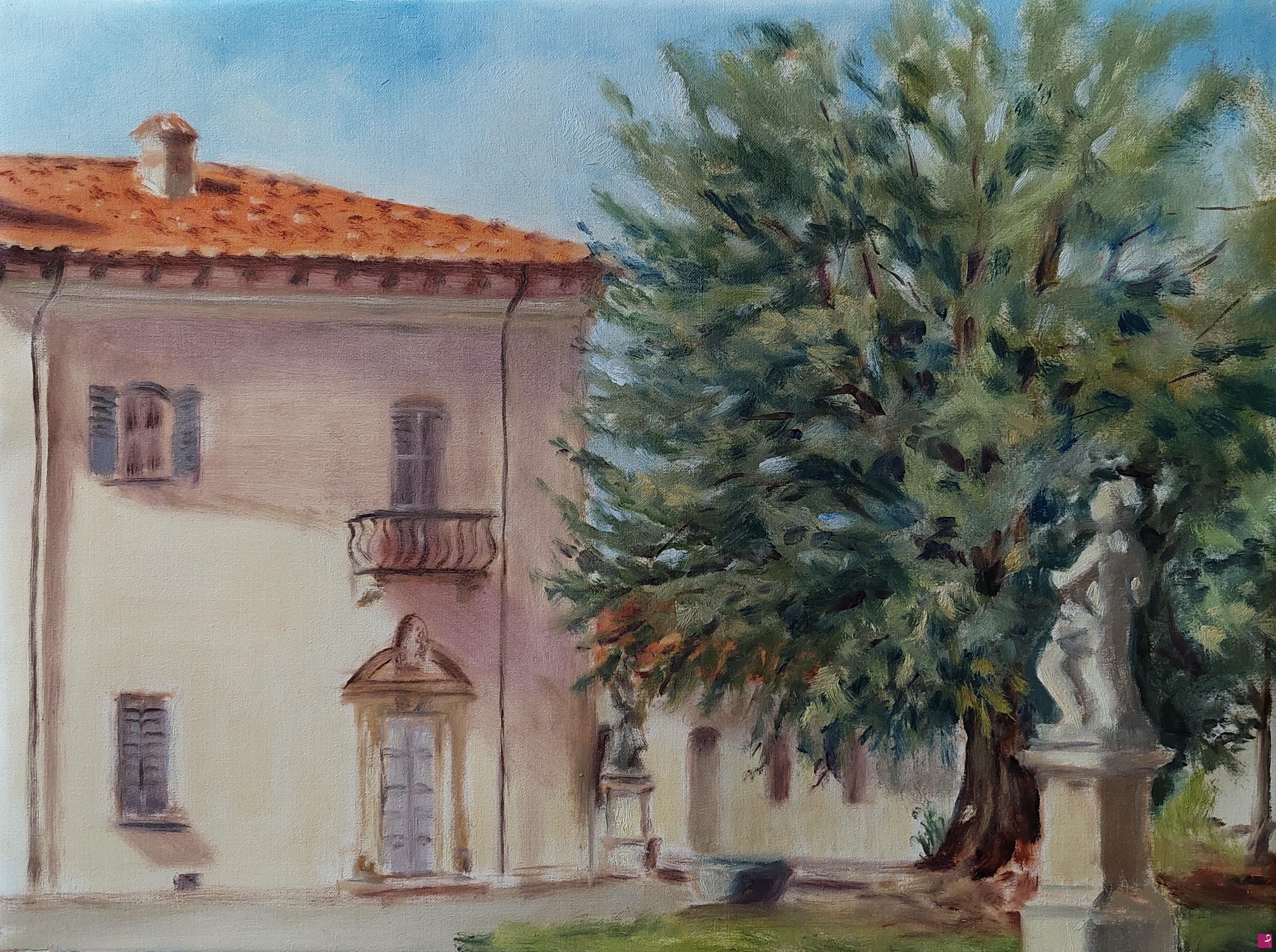 quadri in vendita online - Plein air nel Giardino Arese Borromeo a Cesano Maderno